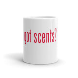 "Got Scents?" Ceramic Coffee Mug with Red Letters - Simply Put Scents