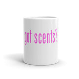 "Got Scents?" Ceramic Coffee Mug with Pink Letters - Simply Put Scents